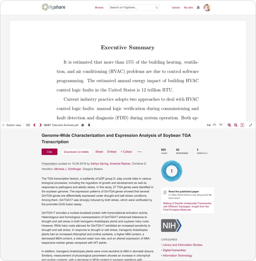 figshare item page with a document viewer