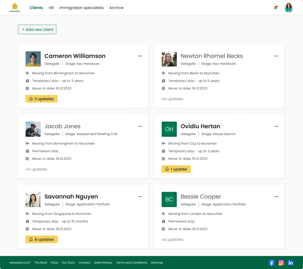 Relosophy consultant client list